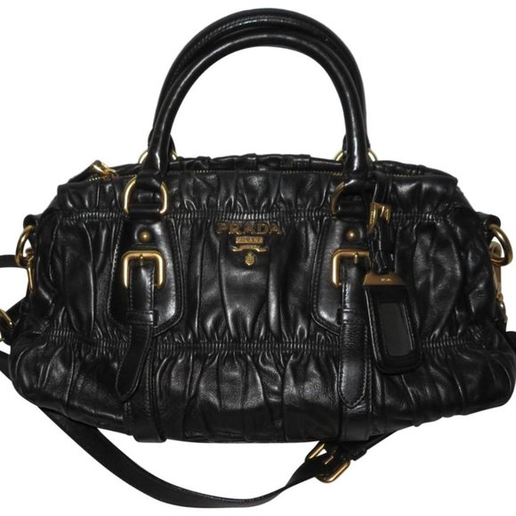 Prada Gauffre Nappa Black Satchel - Picture 1 of 14